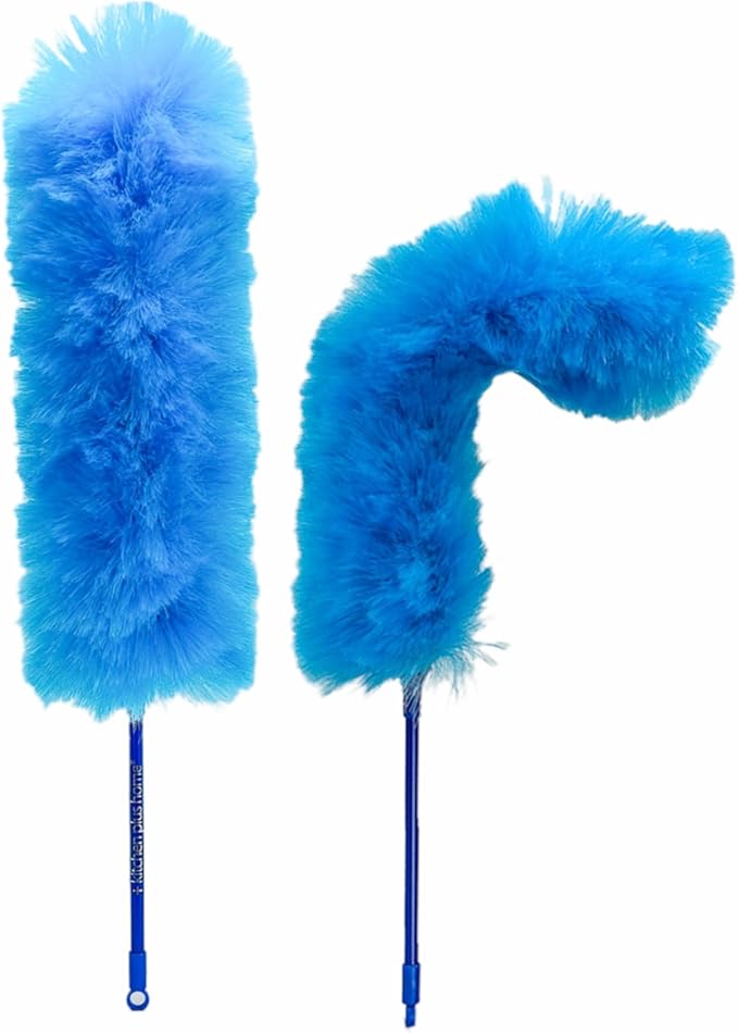 Kitchen + Home Large Static Duster - 27" Inch Electrostatic Feather Duster attracts dust Like a Magnet! - Sapphire