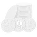 60-Count Compressed Facial Sponges Natural Cellulose - Reusable Professional Face Sponge for Cleansing, Exfoliating & Makeup Removal, Gentle Spa Skincare Tools for Travel Home Bath (White)