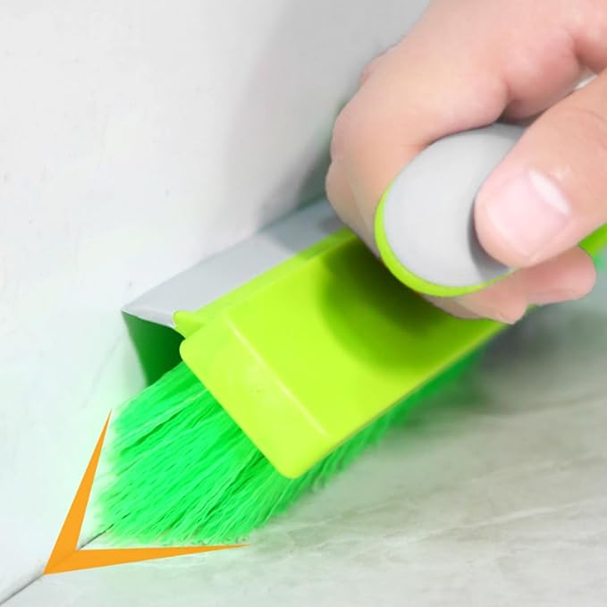Heavy Duty Corner Cleaning Tool Flexible Bristles Storage Hole Comfort Grips Bathroom Kitchens Corner Remover Door Frame Crevices Cleaner
