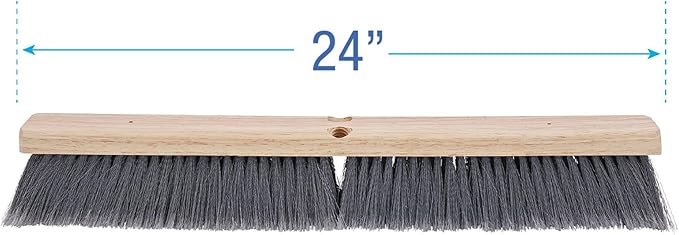 Boardwalk BWK20424 3 in. Flagged Polypropylene Bristles 24 in. Brush Floor Brush Head - Gray