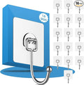Adhesive Hooks Heavy Duty 44lb(max), Rustproof Wall Hooks for Hanging Bag, Coat, Towel etc, Strong Stick on Hooks for Hanging Heavy Duty for Bathroom, Kitchen, Home, 16 Pack