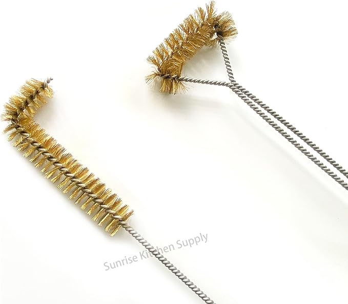 SUNRISE Fryer Brush with Long Handle (Brass, L and Single Brush)