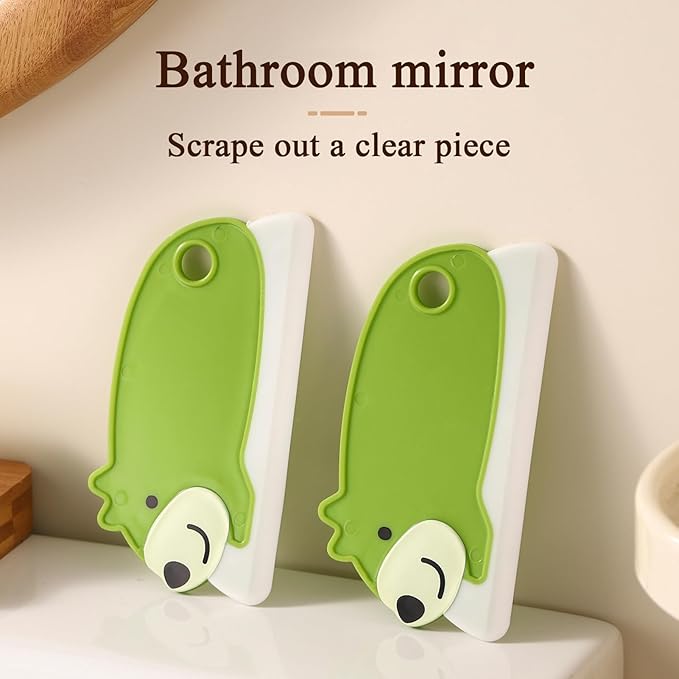 Small Squeegee | Cartoon Glass Wiper Scraper for Shower - Bathroom Glass Door Cleaning Scraper | for Sink Kitchen Countertop Bathroom Door Automotive Home