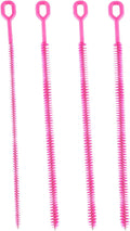 4pcs Straw Cleaner Brushes for Stanley, 12.6in Extra Long 3 Sizes Full Bristles Coverage Reusable Drinking Straw Brush Cleaning Accessories for Water Bottle Tumblers Sippy Cup Tube (Rose Pink)