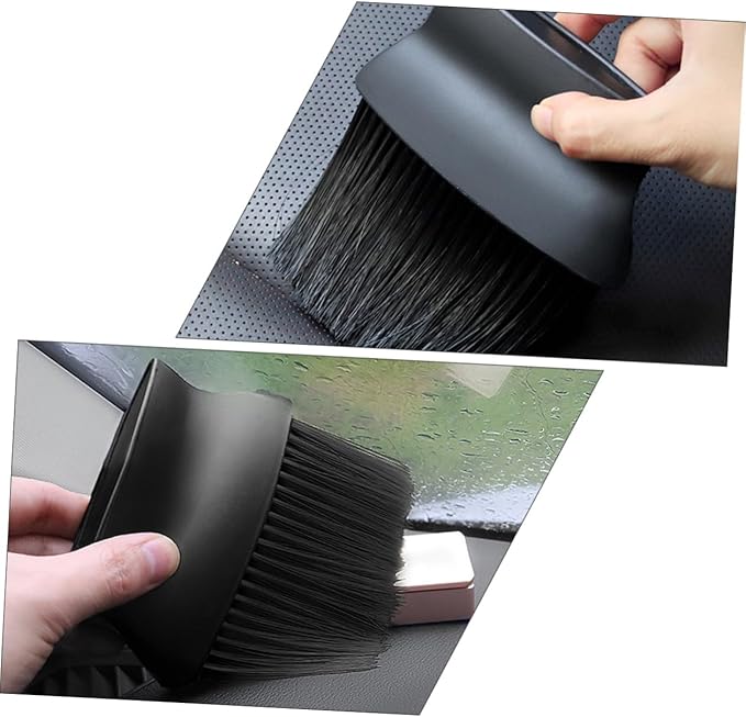 Car Air Vent Cleaning Brush Black Soft Bristle Auto Detailing Tool for Interior Vent Dust Removal and Car Air Conditioner Maintenance