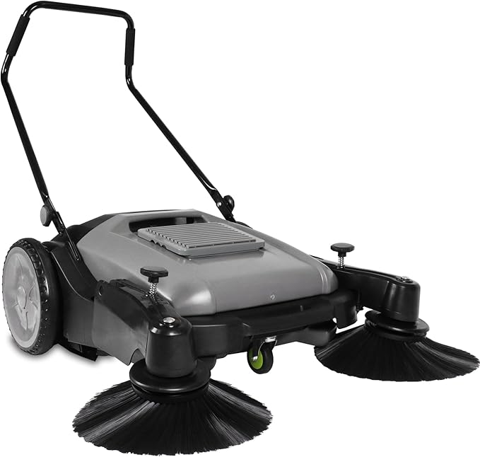 Industrial Manual Push Sweeper - 41" Wide | 14.5 Gal - Non-Electric Sweeper for Warehouse & Streets, Gas Stations & Parking Lots