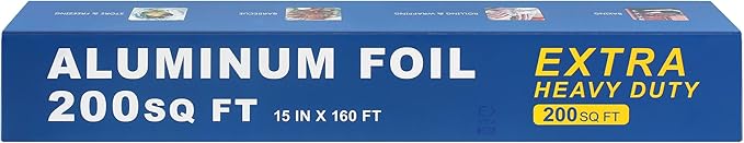 Super Thick Extra Heavy Duty Grilling Aluminum Foil - 15" x 200 SQ FT(About 30% Thicker Than Regular Heavy Duty Foil) - for Grilling, BBQ, Cooking, Food Preservation & Commercial Use