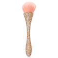 WOKOTO 1pcs Gold Rhinestone Nail Dust Brushes For Acrylic Nails Powder Remover Brushes Loose Face Cosmetics Blending Liquid Foundation Powder Make Up Brushes Nail Trimming Cleaning Tools