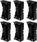 6pcs 18650 Battery Case Holder 2 Slots X 3.7V 18650 Battery Storage Box, in Parallel Black Plastic Batteries Clip Box with Pin for DIY Parallel or Series Circuit PCB Projects