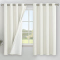 YoungsTex Iovry Linen 100% Blackout Curtains 63 Inches Long for Bedroom, Thermal Insulated Black Out Drapes with Grommet Room Darkening for Living Room Window, 2 Panels, 52 X 63 Inch
