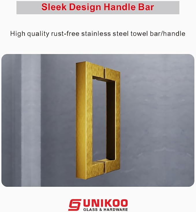 3/8" (10mm) Sliding Glass Shower Door for Bathtub, 56-60" W x 66" H Frameless Bathroom Door with Easy-Cleaning Coating,Satin Brass
