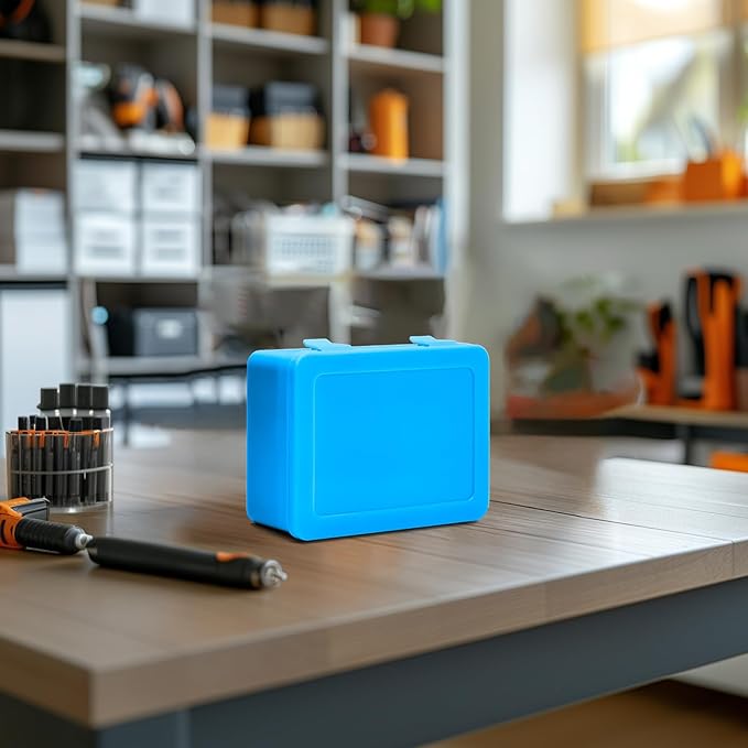 ALCYON Battery Organizer Storage Box, Garage Case Holder for 24* AA, 30* AAA Batteries (Bag Not Include Batteries Pack) (blue)