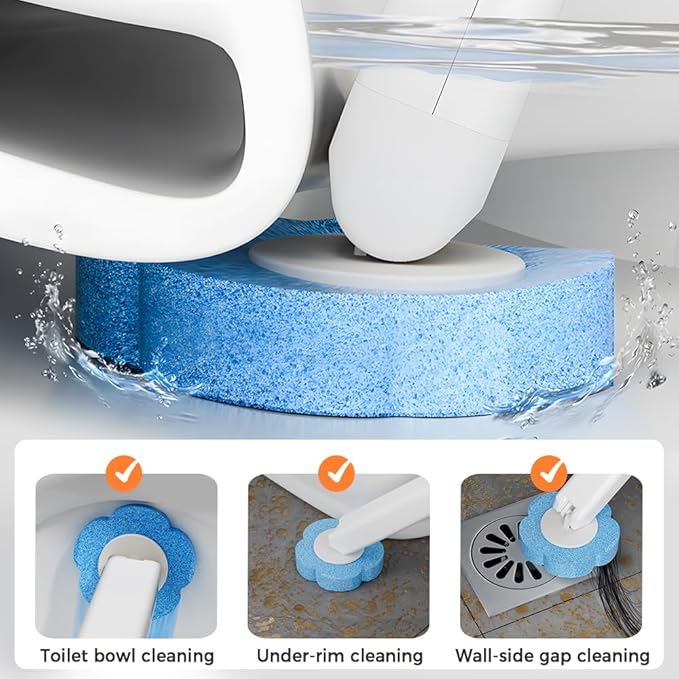 36 PCS Disposable Toilet Brush Heads, Toilet Bowl Wand Refills for Toilet and Bathroom Cleaning, Disposable Toilet Cleaner Refill Pads for Washroom Mats Brush Cleaning System (36PCS)
