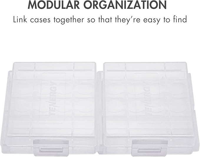 Tenergy 10 Pack Plastic Storage Case for AA/AAA Batteries (Batteries Sold Separately)