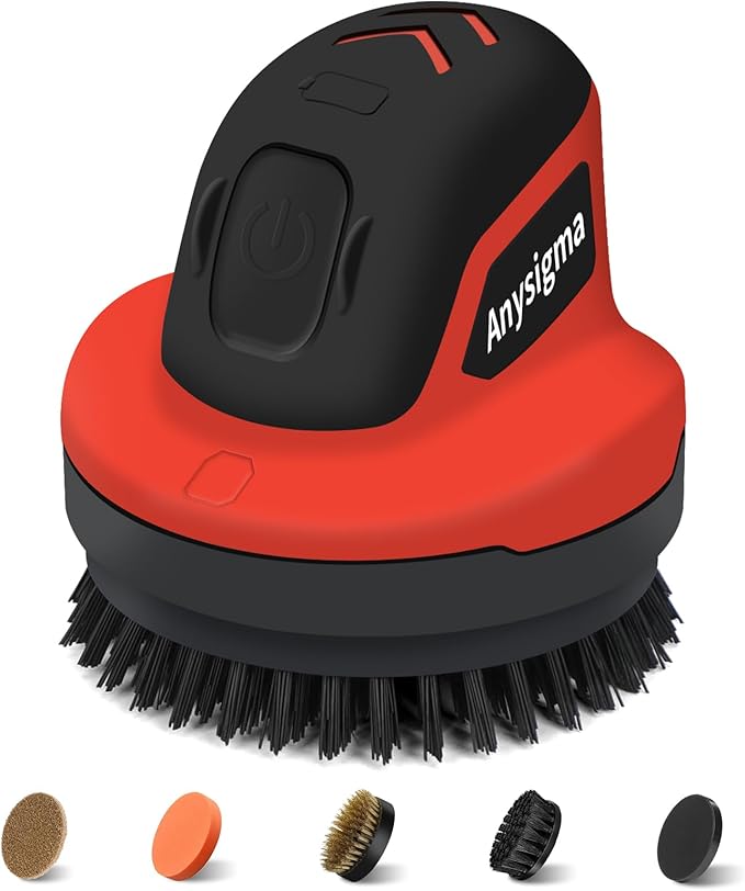 Electric Grill Brush- Waterproof Cordless Rotary Cleaning Brush with 4 Heads for Outdorr Grill,Car,Bathroom