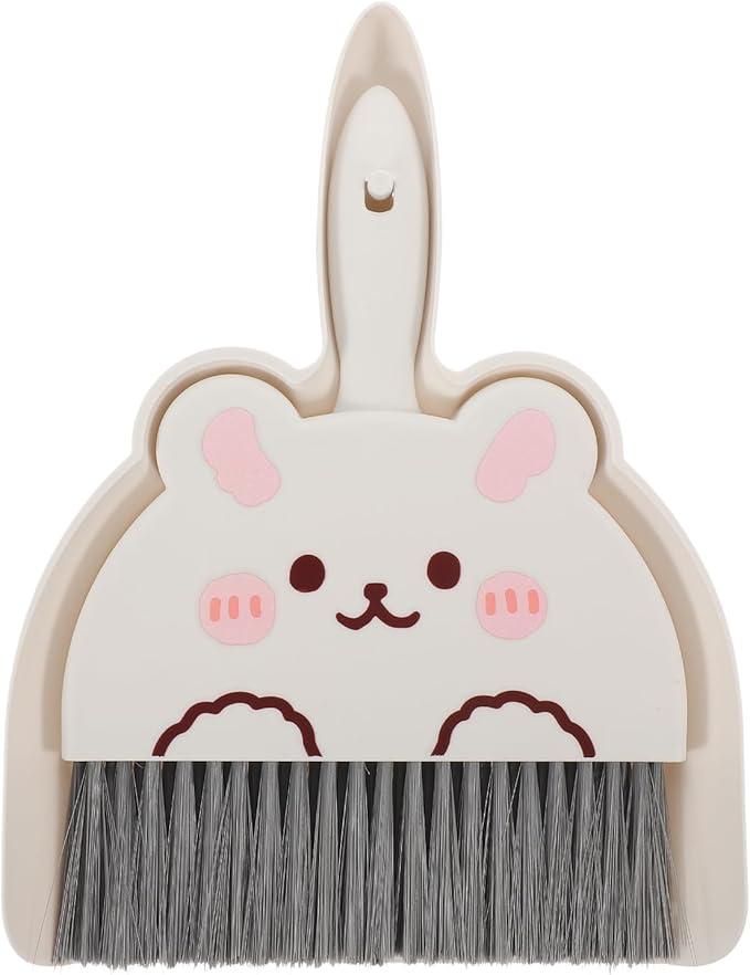 VOSAREA Mini Dustpan and Brush Set - Small Broom and Dustpan Set with High-Density Bristles & Flexible Rubber Lip - Portable Whisk Broom for Desktop Keyboard Car Interior Camping Pet Mess