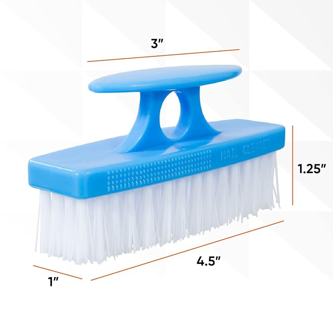 Nail Brush for Cleaning Fingernails, Nail Scrubber Brush, Toe Foot Hands Fingernail Brush Cleaner- Small Scrub Brush- All-Purpose Stiff Cleaning Brush (12 Pack, Blue)