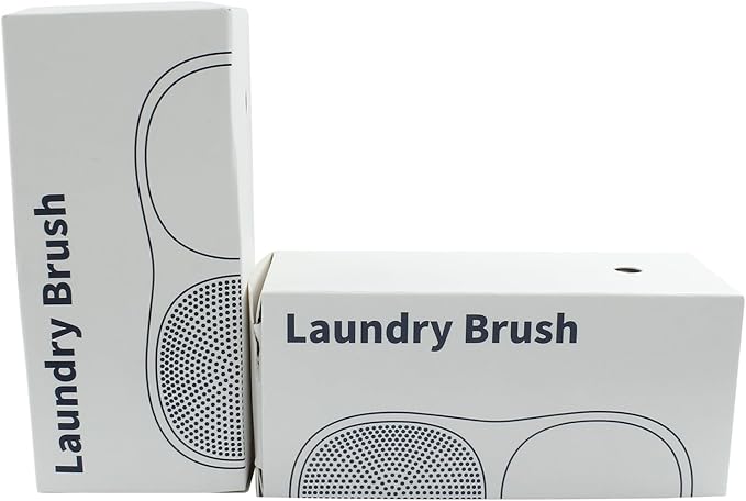Hitefu 2 Pack Double Sided Laundry Stain Brush with Silicone Surface, Soft Bristle Scrub Brush for Shoes, Clothes, Underwhere & Fabric Cleaning (Blue & Orange)