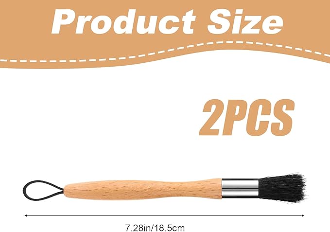 2pcs Auto Parts Cleaning Brushes, Wood Handle Detailing Cleaner Brushes with Lanyard for Cleaning Automotive Engine Car Motors Machinery
