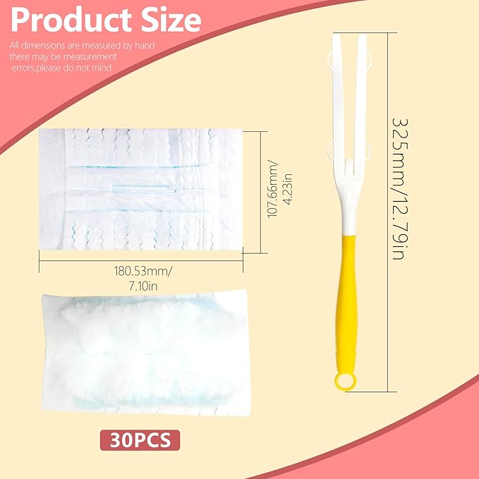 BDS-HOME 30 Count Electrostatic Duster Refills, 180°Multi-Surface Dusting Compatible with Duster Microfibre Feather Dusters Replacement Kit with 2 Handles for Home Office Furniture Cleaning