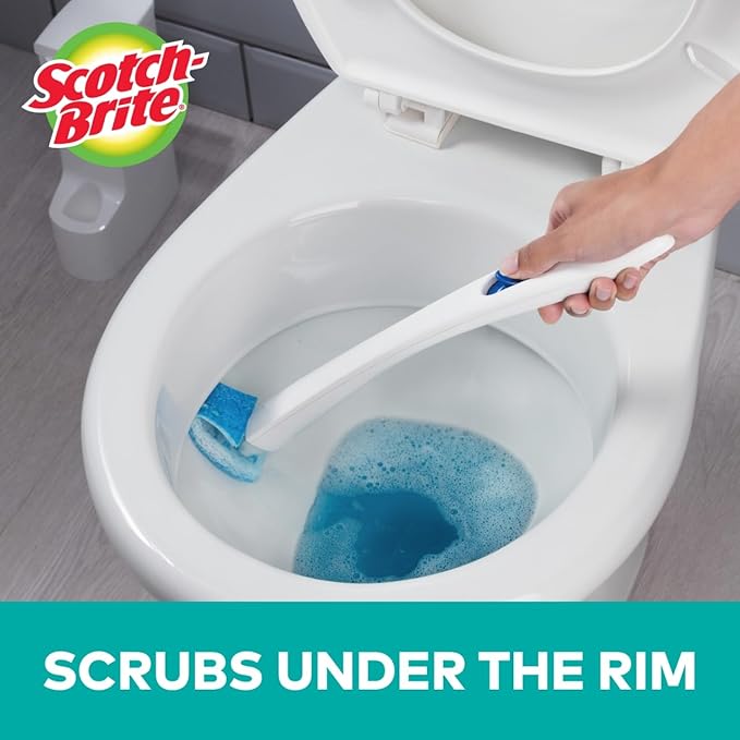 Scotch-Brite Disposable Toilet Scrubber Refills, Removes Rust & Hard Water Stains, 12 Count,(Pack of 8)