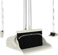 Broom and Dustpan Set,Standing Dustpan Broom Set,Broom with Dustpan,Broom and Dustpan,Broom Dustpan Set with Rubber Lip Dustpan, Indoor Broom Cleaning Set for Home Kitchen Room Floor Sweeping
