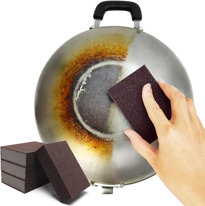6-Pack Nano Emery Sponge Brush Eraser Scrub, Carborundum Cleaning Sponge Brush Household Cleaning Tools Cotton for Removing Rust Cleaning Kitchen Supplies