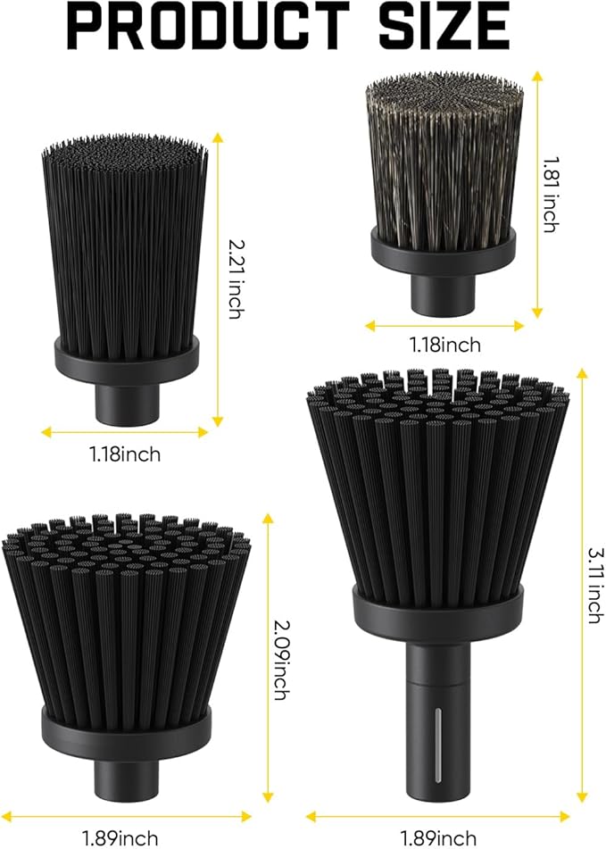 4 PCS Replacement Brush Heads for Fanttik G9 Nano, Flip G10 Nano HomeCare & AutoCare Cordless Electric Spin Scrubber, Accessories for Steering Wheel, Door Handles & Frames, seat Belts