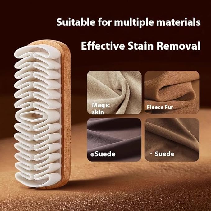 2Pcs Suede Brush for Shoes, Nubuck Brush Suede Eraser Suede Shoe Brush Suede Shoe Cleaner, Suede Cleaning Brush for Shoes, Bags, Jacket, Purse, Sofa with Wooden Handle, Stain Eraser