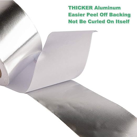 Extra Thick Aluminum Foil Duct Tape High Temp Heavy Duty 2 inch 13 YD Silver for Dryer Vent Hose Air Duct,HVAC Ductwork Insulation,Heat Reflective