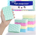 Color-Coded Magic Sponges, Assign Colors for Kitchen, Bathroom & More | Long Lasting Melamine Eraser Pads (12/Pack)