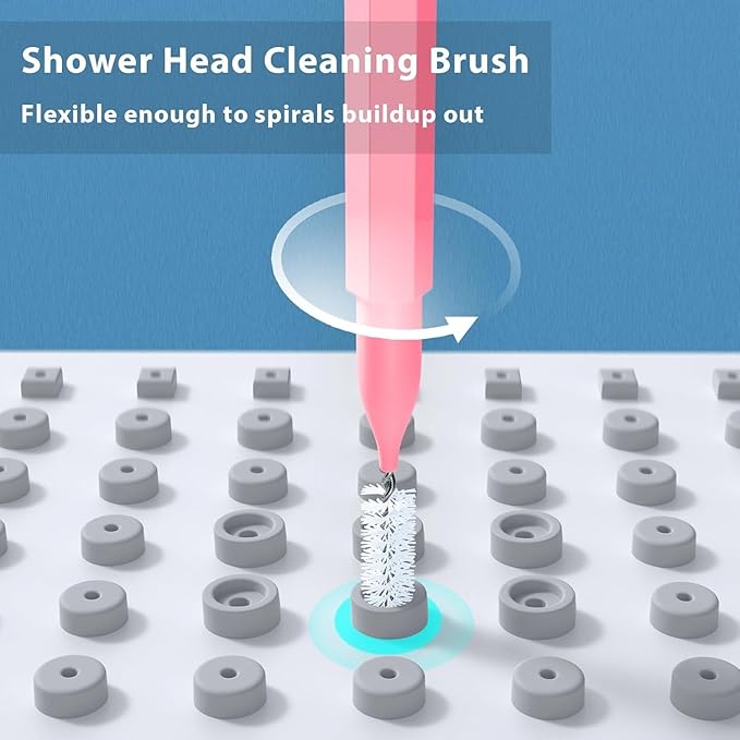 Shower Head Cleaner Picks, Pink Shower Head Cleaning Brushes for Showerhead Small Hole Nozzle Unlcogger, 20 pcs