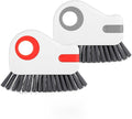Hecila 2 in 1 Grooves Cleaning Brush Window Track Cleaning Tool Hard Bristle Crevice CleaningsBrushesth Hard Bristles and Scraper Multifunction Plastic Crevice Brush for Sliding Door Track Window Sill