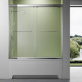 Sliding Bathtub Shower Glass Door 56-60" Width x 62" Height with 1/4"(6mm) Clear Tempered Glass,Chrome Stainless Steel Hardware Double Handles Bypass Glass Tub Doors