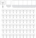 60 Hooks-70 Removable Strips,Clear Small Wire Hanger Hooks Value Pack, Damage Free Hanging Wall Hooks with Adhesive Strips, Removes Cleanly, No Tools Utility Hooks for Hanging Decorations
