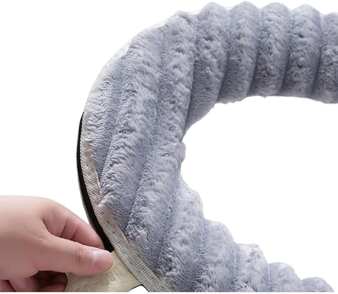 Toilet Seat Warmer Cover,Bathroom Soft Thicker Warmer with Zipper Snaps Fixed Stretchable Washable Fiber Cloth Toilet Seat Covers Pads Easy Installation& Cleaning (Gray)
