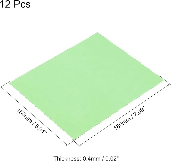 PATIKIL Eyeglass Microfiber Cleaning Cloth 7"x6", 12 Pack Glasses Cleaning Cloth Soft Suede Wipe Screen Cloth for Camera Lens Eyeglasses Screens in Individual Vinyl Pouch, Green