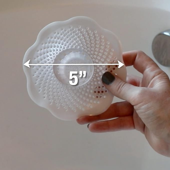Danco 10306, Tub Protector Hair Cather and Strainer, Hair Drain Clog Prevention Drain Snake, Snare and Auger