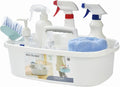 ALINK Large Plastic Shower Caddy Tote, Portable Storage Caddy Basket Organizer with Handle for Dorm, Bathroom, Tool, Garden, Kitchen, Cleaning Supplies - White