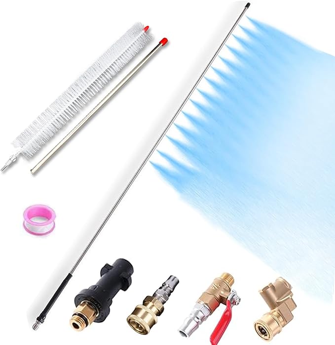 40-inch Radiator Cleaning Wand - Radiator Genie Water and Air Cleaning Tool, Suitable for Home, Car, Truck, Compatible with Max 5000PSI Pressure Washer (with Switch)