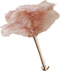Ostrich Feather Dusters, Naturally Soft, Easy to Dust, Multi-Purpose Use, Solid Wood Handle, 17.3'' Long, Pink