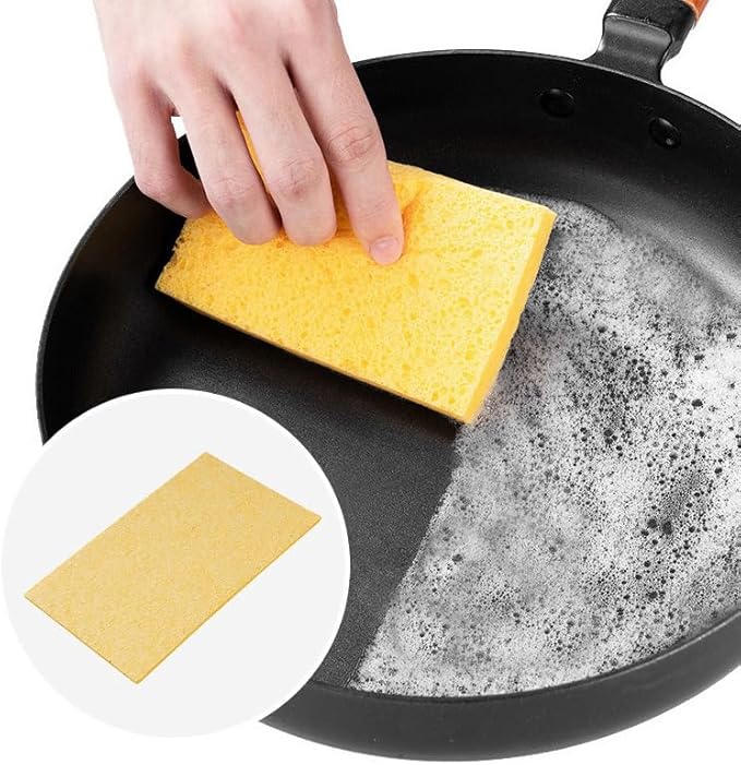Cellulose Sponges for Dish,Heavy Duty Scrub Kitchen Sponge,Messes Without Scratching Sponges Kitchen,Pop Up Eco Sponges,DIY(10Pack)