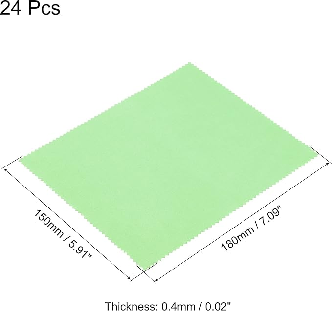 PATIKIL Eyeglass Microfiber Cleaning Cloth 7"x6", 24 Pack Glasses Cleaning Cloth Soft Suede Wipe Screen Cloth for Camera Lens Eyeglasses Screens in Individual Vinyl Pouch, Green