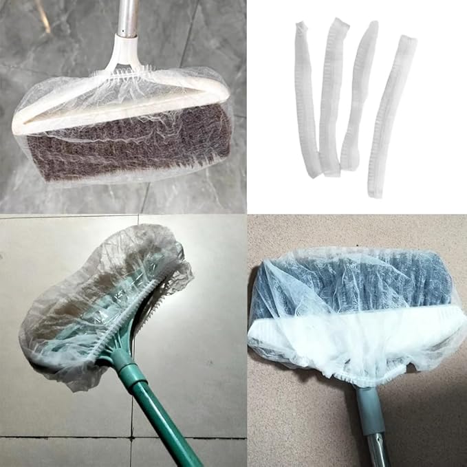 40 Pack Disposable Broom Covers Pet Hair Removal Broom Cloth Cover Caps Sweeping Fur Remover Tool for Broom and Dustpan Set Handy Brooms Baseboards Molding Dust Cobwebs up High Heater