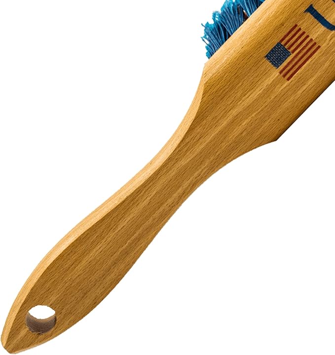 8 Inch USA Bench Broom, Counter Brush, Chemical Resistance Bristles, Two Coats of Premium Wood Lacquer, American Hardwood Handle, Wood Working Brush, Soft Fine Dust Bristles,100 Percent Made in USA