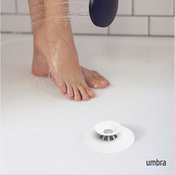 Umbra Flex Drain Stop/Hair Catcher, White