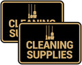 Signs ByLITA Classic Framed Cleaning Supplies Sign (Black Gold) - Large 2 Pack