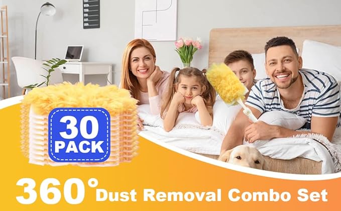 Heavy Duty Duster Refills, Disposable Dusters Kit for Cleaning, Multi Surface 360 Feather Duster(120)(Handle is Not Included)