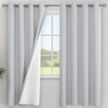 YoungsTex Light Grey Linen 100% Blackout Curtains 72 Inches Long for Bedroom, Thermal Insulated Window Drapes with Grommet Full Room Darkening for Living Room, 2 Panels, 52 X 72 Inch