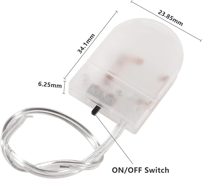 Alinan 10pcs Button Battery Holder Coin Cell Battery Holder with Switch CR2032 1 X 3V Battery Holder Battery Storage Boxes Cover with Wires On ON-Off Switch Socket Container (Clear)